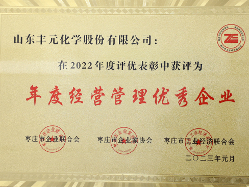 棗莊市年度經(jīng)營(yíng)管理優(yōu)秀企業(yè)
